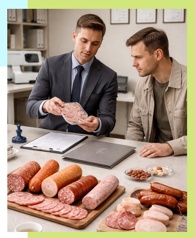 Сертификация колбасных изделий в Старой Руссе от 7643 р. | Алешин-Срс