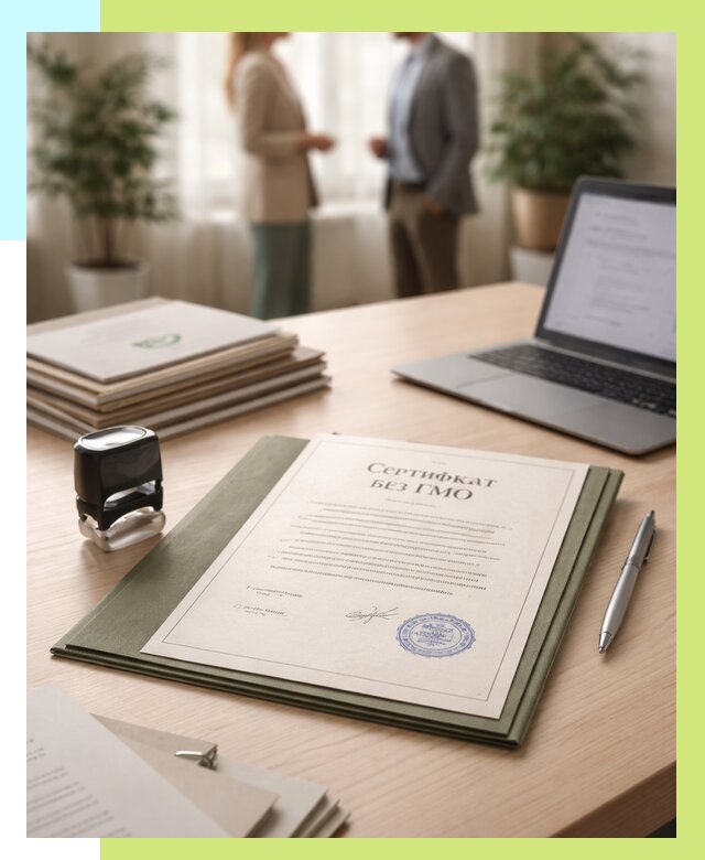 Сертификат без ГМО в Старой Руссе от 7643 р. оформить срочно Алешин-Срс